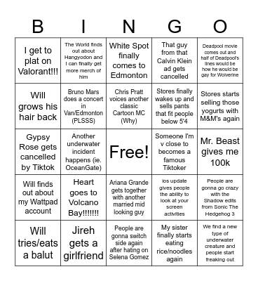 Heart's 2024 Bingo Predictions Bingo Card