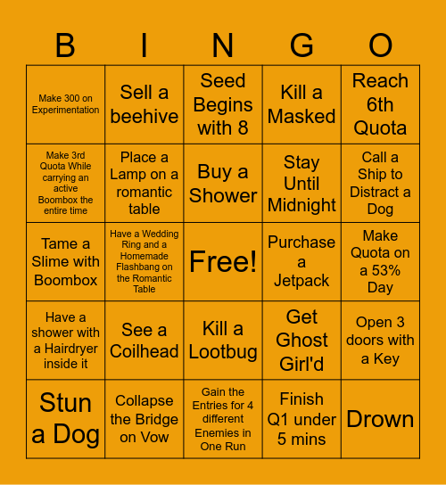Company Certified Bingo Card