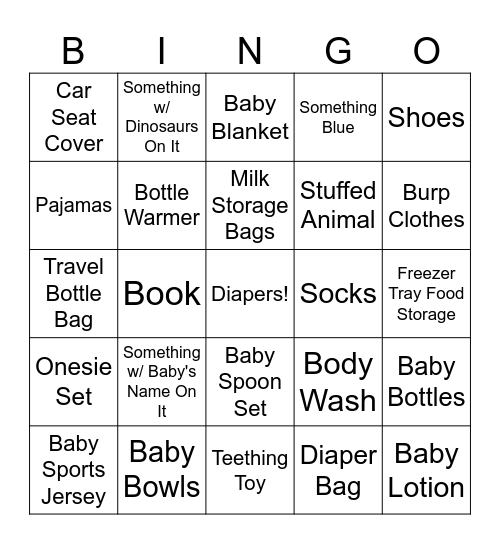 Katelyn & Mav's Baby Shower! Bingo Card