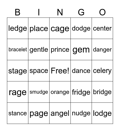 G2M3 Bingo Card