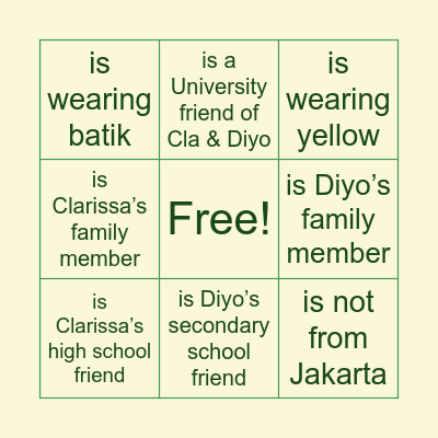 Find Someone Who Bingo Card