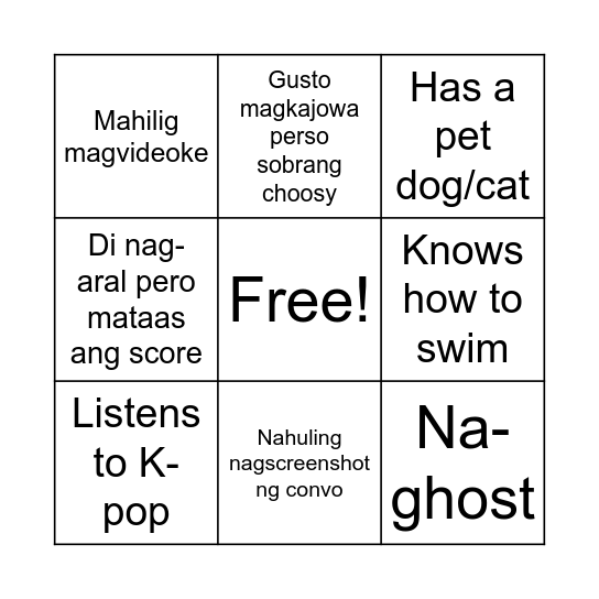 Human BINGO! Bingo Card