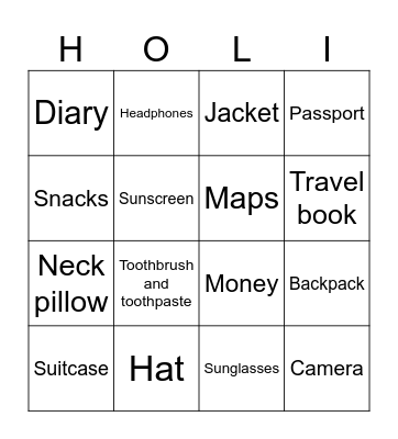 Holi Holi Holiday Bingo Card