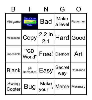 Geometry Dash Recent Tab/2.2 Bingo Card