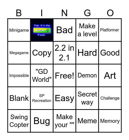 Geometry Dash Recent Tab/2.2 Bingo Card