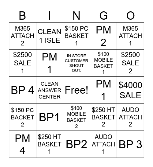 BEST BUY BINGO Card