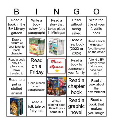 2024 Bay View Summer Reading for Children Bingo Card