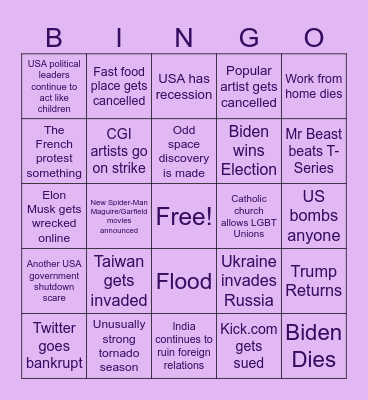 2024 Bingo! Bingo Card