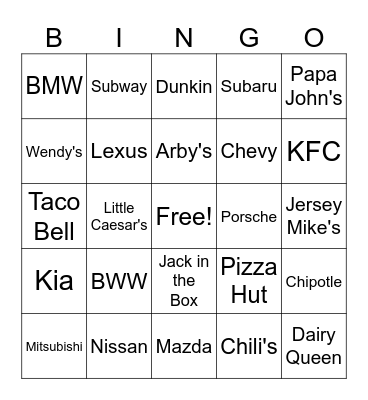 Football Advertiser Bingo Card