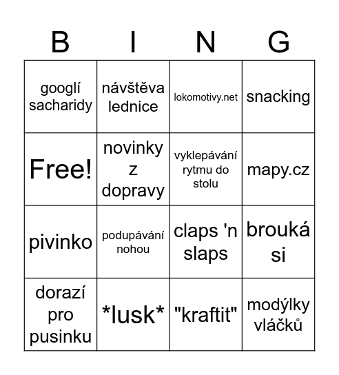 Happy Jiří Bingo Card