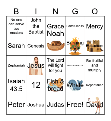 Bible Bingo Card