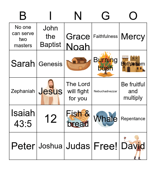 Bible Bingo Card