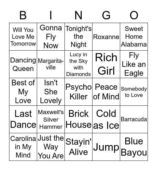 Music Matters Bingo Game 2 Bingo Card