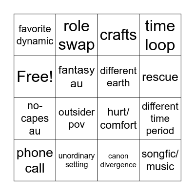 DC's Obscure Characters Bingo Card