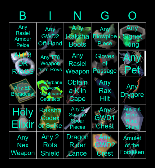 Runescape 3 Bingo Bananza Bingo Card