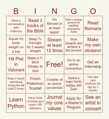 2024 Bingo Card Bingo Card