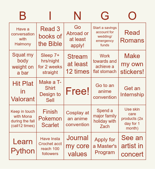 2024 Bingo Card Bingo Card