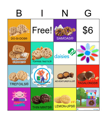 2024 LLB Girl Scout Cookie Bingo Daisy Bingo Card