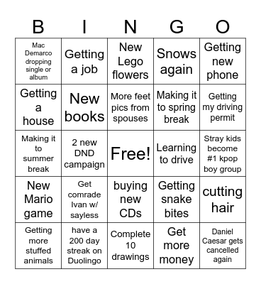 2024 Bingo card Bingo Card