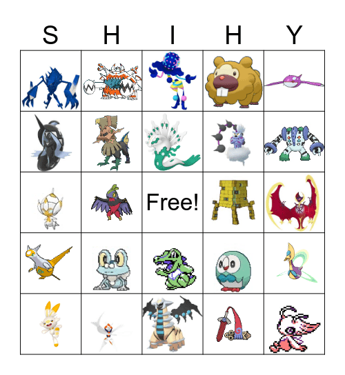 Shiny hunts for 2024/2025 Bingo Card