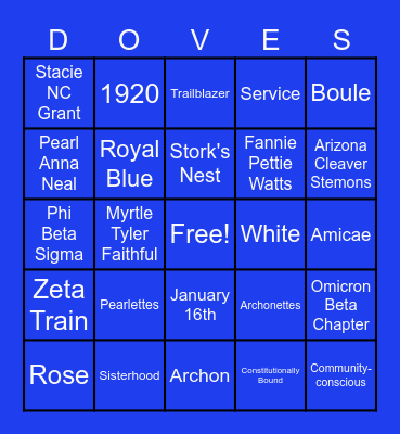 Virtual Founders' Day Game Bingo Card