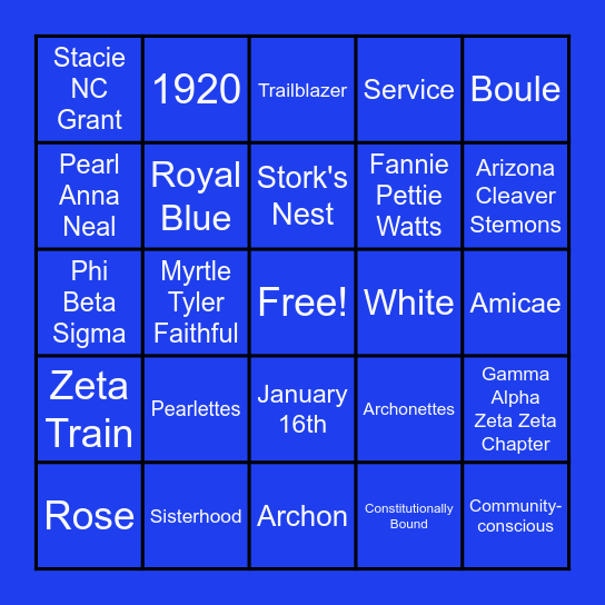 Founders' Day Game-GAZZ Edition Bingo Card
