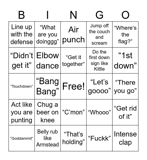 Joe’s Niner Bingo 1.20.24 Bingo Card