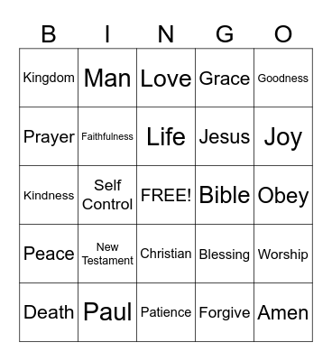 Sermon Bingo.  (To be done only during the sermon) Bingo Card