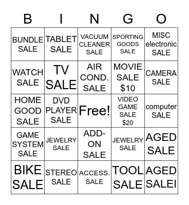 SASE BINGO Card