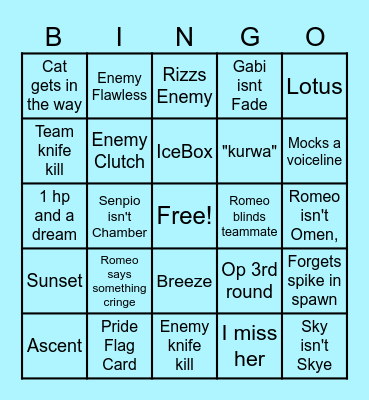 Valo-Drink Bingo Card