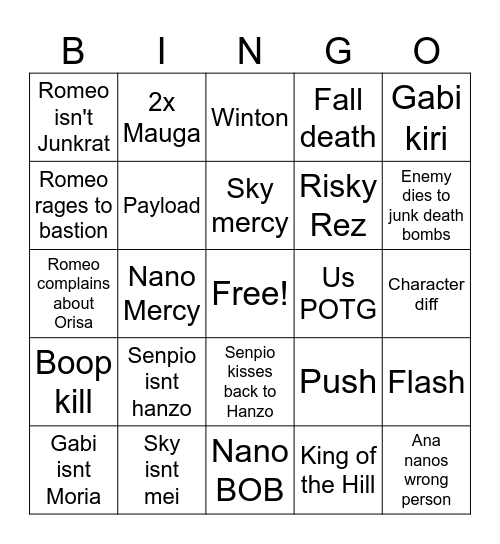 Bingo-Watch Bingo Card