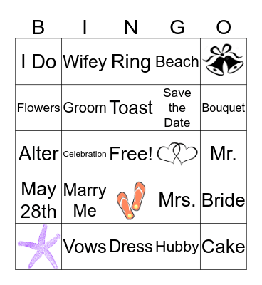 Bridal Bingo Card