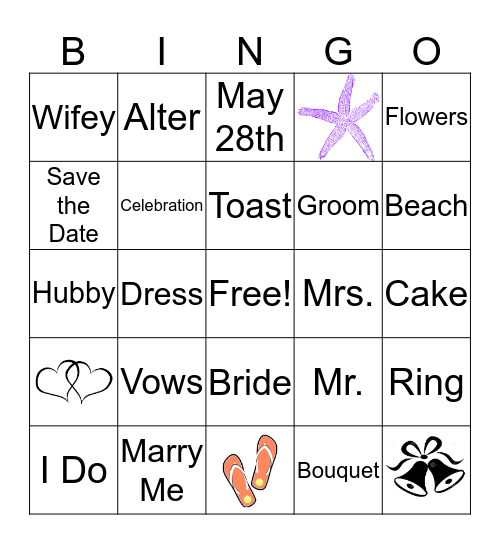 Bridal Bingo Card