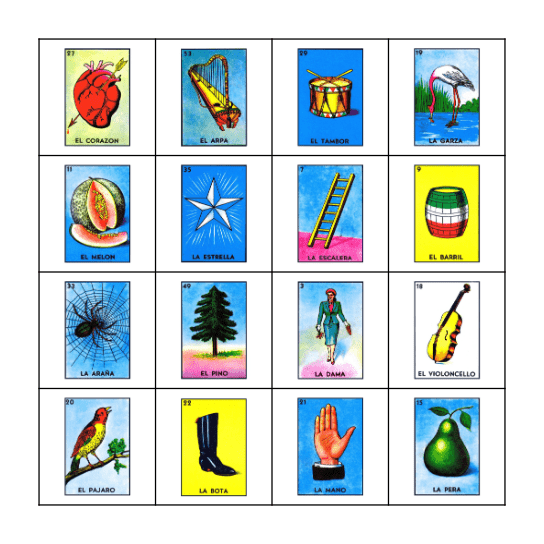 Lotería Bingo Card