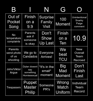 Home Bingo Card