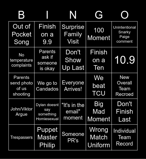 Home Bingo Card