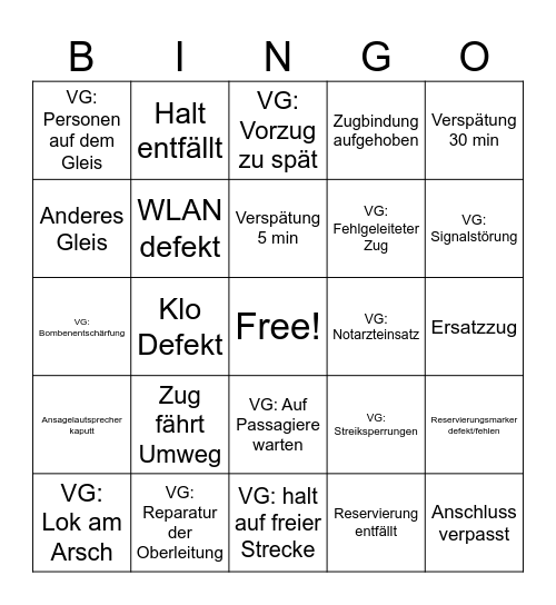 DB Bingo Card