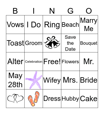 Bridal Bingo Card