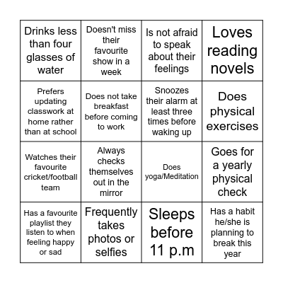 How well do you know your Colleague? Bingo Card