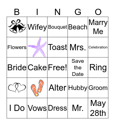 Bridal Bingo Card