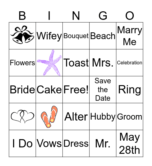 Bridal Bingo Card