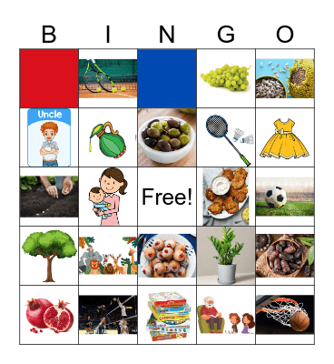 Tubishvat + vocab Bingo Card