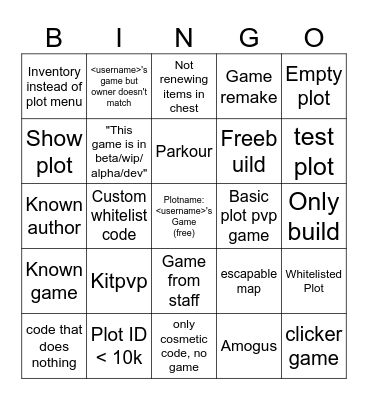 DF Plot Roulette Bingo Card