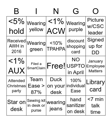 Better Together Bingo Card