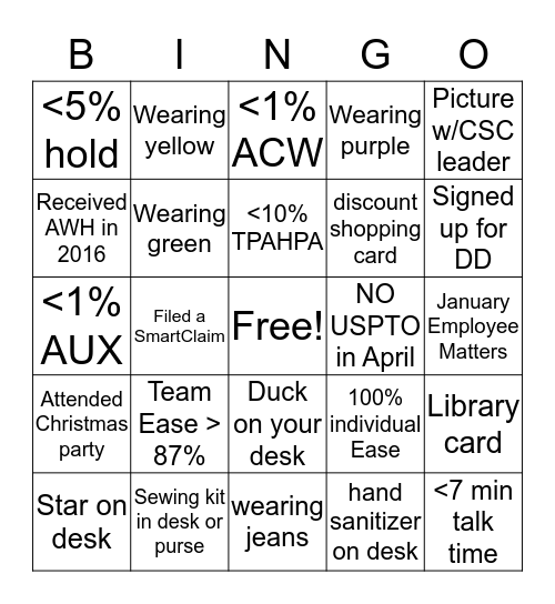 Better Together Bingo Card