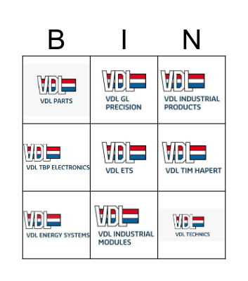 Nieuwjaarsborrel; Bedrijvenronde Bingo Card