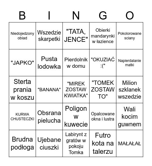 Juzek Bingo Card