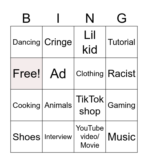 Alge Bingo Card