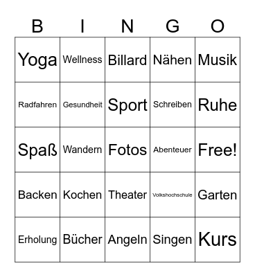 Ruhestand Bingo Card