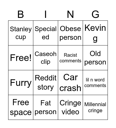 Ig reels bingo Card